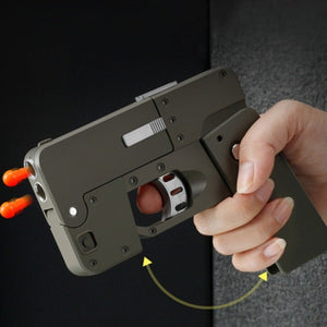 Harmless Folding Pistol Bullet Automatic Shell Throwing Toy Creative Soft Mobile Phone Appearance Gun Outdoor Interactive Kid Gift - Zambeel