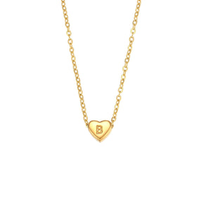 Heart Initial Gold Necklace - Zambeel