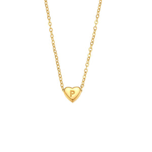 Heart Initial Gold Necklace - Zambeel