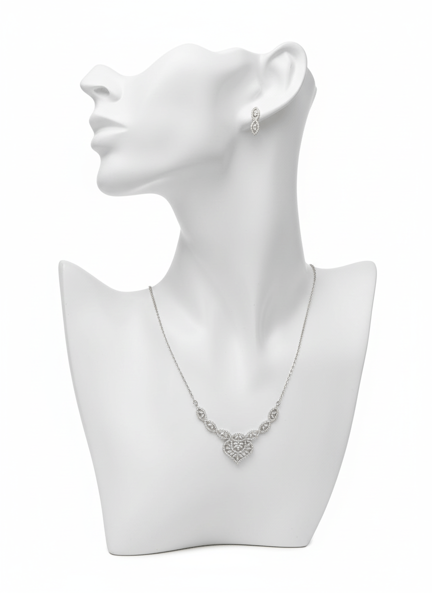 Heart Pendant Jewelry Set - Zambeel