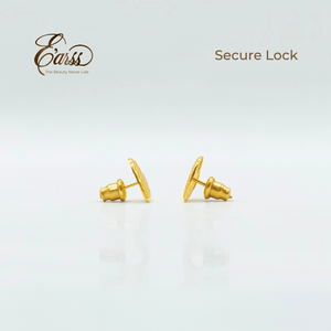 Heart Rib Gold Earrings | Stainless Steel | 18K Gold Plated - Zambeel