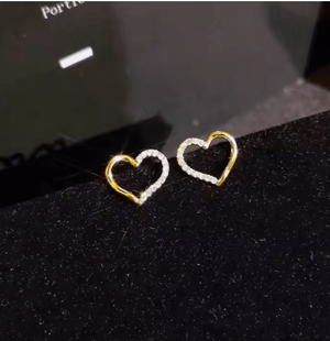 Heart Shape Zircon Earrings - Zambeel