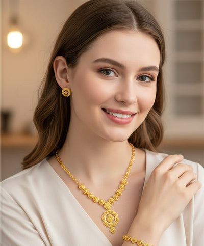 Heritage Filigree Gold Jewelry Set - Zambeel