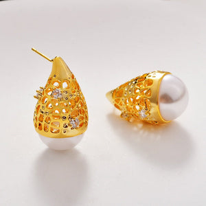 High - end, Light - luxury Waterdrop Pearl Stud Earrings - Zambeel