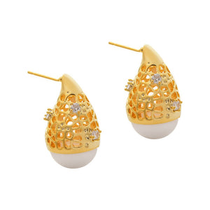 High - end, Light - luxury Waterdrop Pearl Stud Earrings - Zambeel