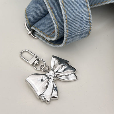 High - end Metallic Silver Keychain Pendant Accessory - Zambeel