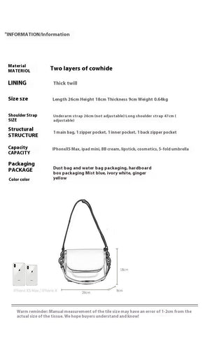 High - grade Cowhide Underarm Bag Fashion All - matching - Zambeel