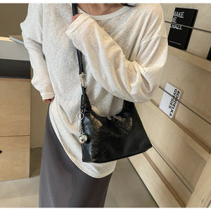 High - grade Light Luxury Glossy Dumpling Bag Casual - Zambeel
