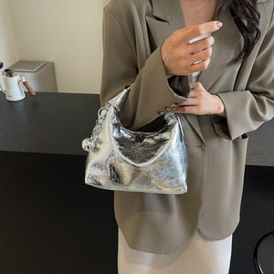 High - grade Light Luxury Glossy Dumpling Bag Casual - Zambeel