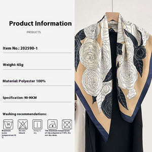 High - profile High - grade Korean Color Matching Floral Printed Scarf - Zambeel