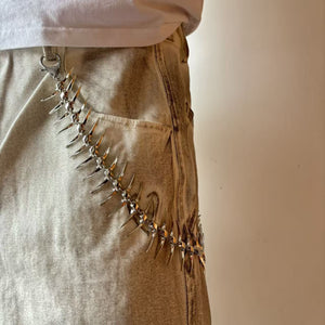 High - street Dark Herringbone Denim Jeans Waist Chainunisex Chain For Pants And Bags - Zambeel