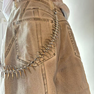 High - street Dark Herringbone Denim Jeans Waist Chainunisex Chain For Pants And Bags - Zambeel