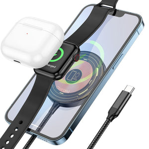 Hoco - 3 - in - 1 Wireless Charger (CW45) - Zambeel