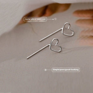 Hollow Heart Ear Studs Female Simple Cold Style - Zambeel