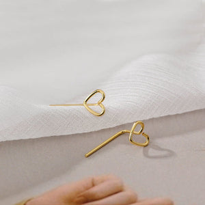 Hollow Heart Ear Studs Female Simple Cold Style - Zambeel