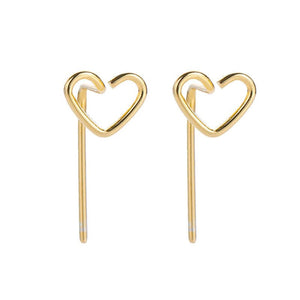 Hollow Heart Ear Studs Female Simple Cold Style - Zambeel