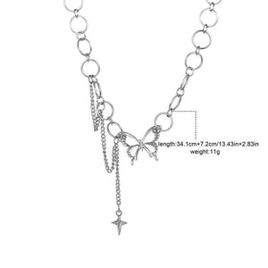 Hollow Out Niche Design, Butterfly Necklace, Female Personality, Cold Style, Instagram Trend, Hip - hop Temperament, Simple Collarbone Chain - Zambeel