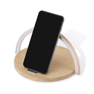 Home Desk Lamp Wireless Charging With Holder Home Desktop Mobile Phone Wireless 10W Fast Charger Multi - Function Bluetooth Speaker Mobile Phone Wireless Charging Dedside Night Light Mobile Phone Holder - Zambeel
