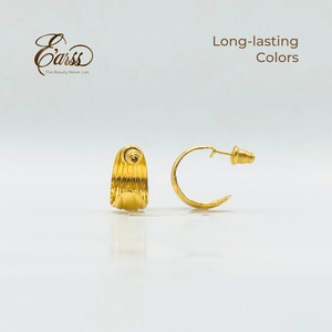 Hoop Line Gold Earring | Stainless Steel | 18K Gold Plated - Zambeel
