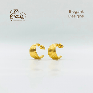 Hoop Line Gold Earring | Stainless Steel | 18K Gold Plated - Zambeel
