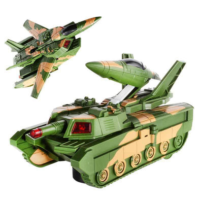 Hot Selling Electric Deformation Tank Car Voice Flash Military - Zambeel