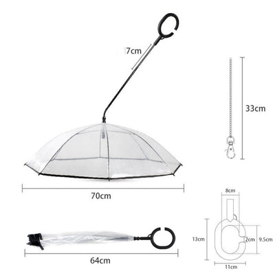 Hot Selling Transparent Pet Supplies Adjustable Pet C Type Umbrella - Zambeel