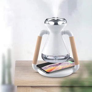 Humidifier USB Wireless Charging Desktop Ultrasonic Spray Aroma Diffuser Rotatable Home Office Mute Air Purifier - Zambeel