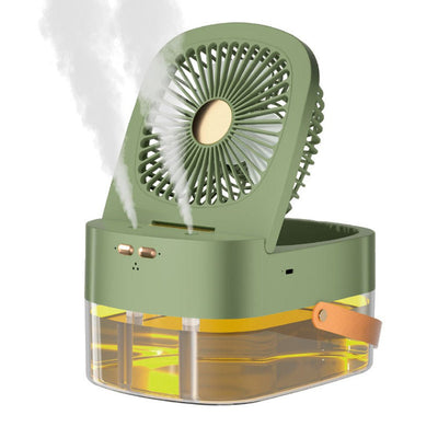 Humidifying Spray Fan Desktop Remote Control Timing Mini Air Cooler Big Wind Mute USB Charging Fan - Zambeel