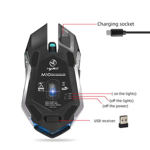 HXSJ New Wireless Mouse 2.4GPI Gaming Mouse Glowing Mouse - Zambeel