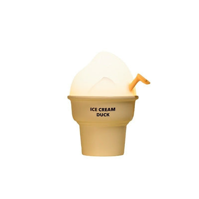 Ice Cream Duck Small Night Lamp Cartoon Ornaments USB Charging Home Decor - Zambeel