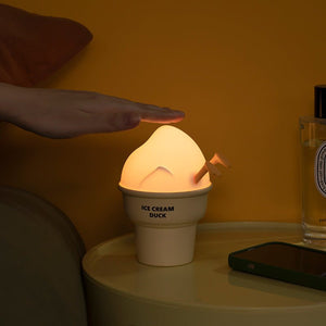 Ice Cream Duck Small Night Lamp Cartoon Ornaments USB Charging Home Decor - Zambeel
