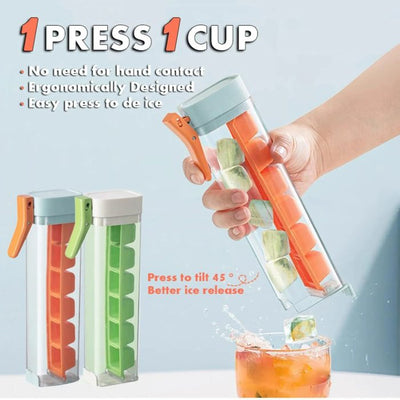 Ice Cube Mold Household Ice Maker Food Grade Press Ice Tray Ice Cube Maker Ice Tray Mold With Storage Box Kitchen Gadget - Zambeel