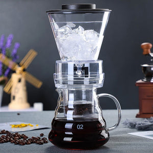 Ice Drip Coffee Pot, Glass Coffee Pot, Cold Brew Pot, Coffee Sharing Pot, Drip Type Ice Brew Coffee Machine - Zambeel