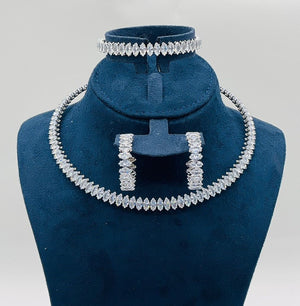 Ice White Marquise Crystal Jewelry Set - Zambeel