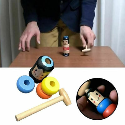 Immortal Daruma Unbreakable Wooden Man Magic Toy Magic Tricks Close Up Stage Magic Props Comedy Mentalism Toy Accessory - Zambeel