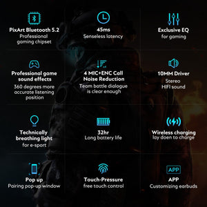 In Ear Bluetooth Headset For Wireless Video Games - Zambeel