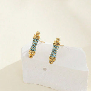 Index Finger Ring Necklace And Earring Suit Acrylic Inlaid - Zambeel