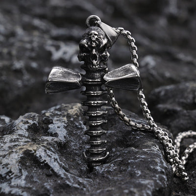 Industrial - style Edgy Titanium Steel Pendant With A Screw Motif - Zambeel