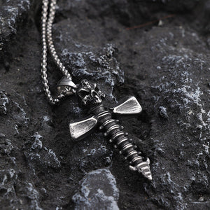 Industrial - style Edgy Titanium Steel Pendant With A Screw Motif - Zambeel