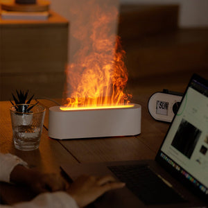 Innovative Simulated Ice Fire Cold Flame Essential Oil Diffuser 150ml Heavy Mist Air Humidifier Colorful Atmosphere Light - Zambeel