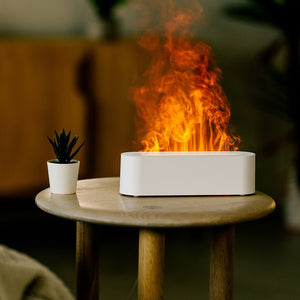 Innovative Simulated Ice Fire Cold Flame Essential Oil Diffuser 150ml Heavy Mist Air Humidifier Colorful Atmosphere Light - Zambeel