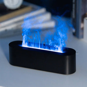 Innovative Simulated Ice Fire Cold Flame Essential Oil Diffuser 150ml Heavy Mist Air Humidifier Colorful Atmosphere Light - Zambeel