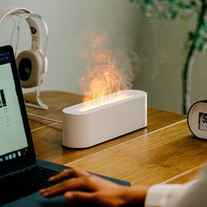 Innovative Simulated Ice Fire Cold Flame Essential Oil Diffuser 150ml Heavy Mist Air Humidifier Colorful Atmosphere Light - Zambeel