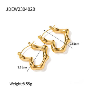 INS French Style Same Style Elegant Titanium Steel Earrings 18K Gold Plated - Zambeel