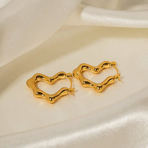 INS French Style Same Style Elegant Titanium Steel Earrings 18K Gold Plated - Zambeel