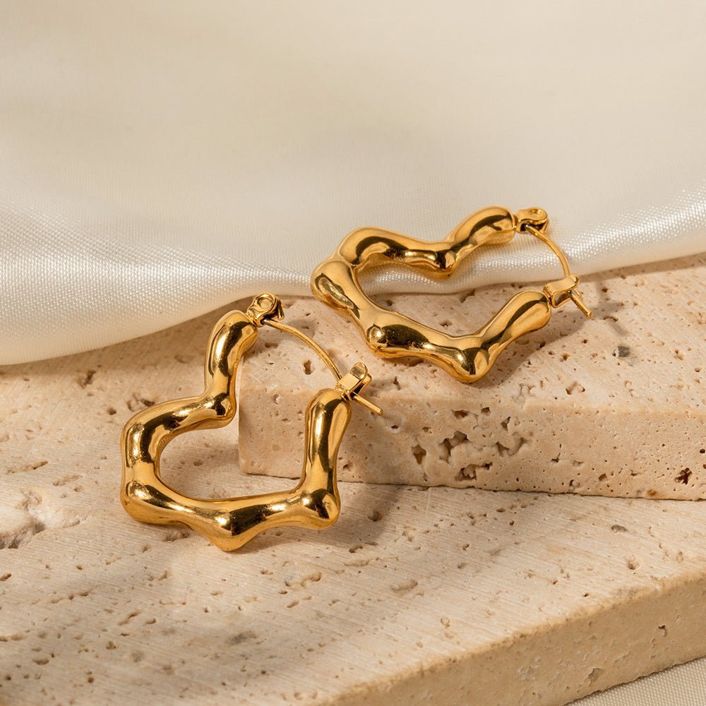 INS French Style Same Style Elegant Titanium Steel Earrings 18K Gold Plated - Zambeel