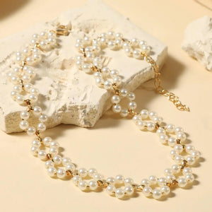 Ins Pearl Flowers Necklace Women's Clavicle Chain Jewelry Accessories - Zambeel