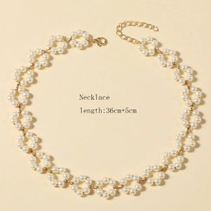 Ins Pearl Flowers Necklace Women's Clavicle Chain Jewelry Accessories - Zambeel