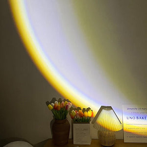 INS USB Moon Lamp LED Rainbow Neon Night Sunset Light Projector Photography Wall Atmosphere Lighting For Bedroom Home Decor - Zambeel