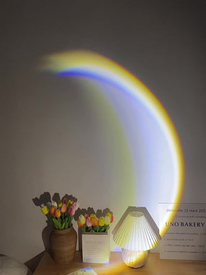 INS USB Moon Lamp LED Rainbow Neon Night Sunset Light Projector Photography Wall Atmosphere Lighting For Bedroom Home Decor - Zambeel